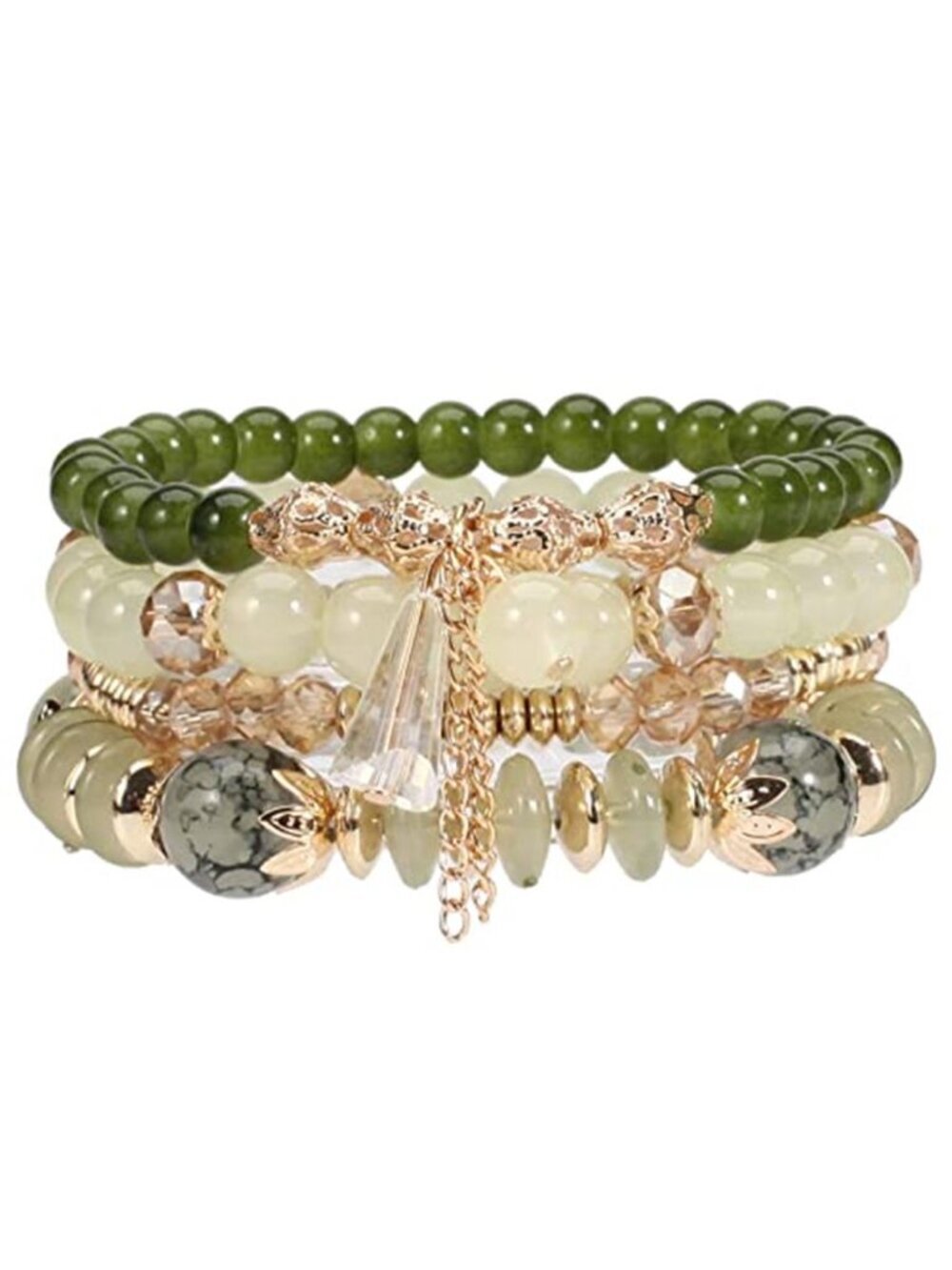 Boho Stackable Beaded Bracelets Set